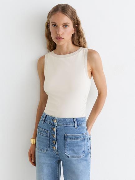 Reiss Trinny Modal Blend Vest, White, White