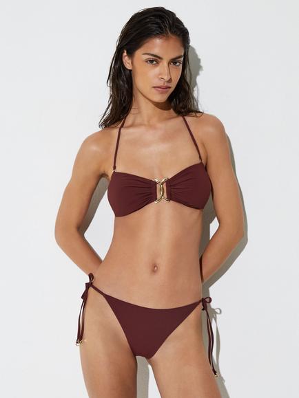 Reiss Johannah Bandeau Swim Bikini Top, Rhubarb Red, Rhubarb Red