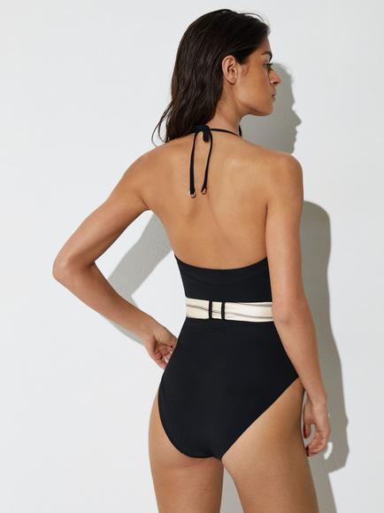 Reiss Etienne Bandeau Swimsuit, Black - view 2, Black