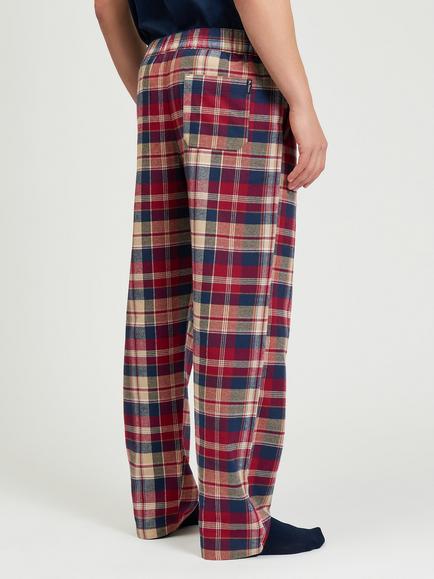 Ben Sherman Heritage Check Brushed Cotton Trousers, Red - view 2, Red