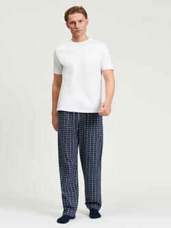 Ben Sherman Linear Check Brushed Cotton Trousers, Marine, Marine