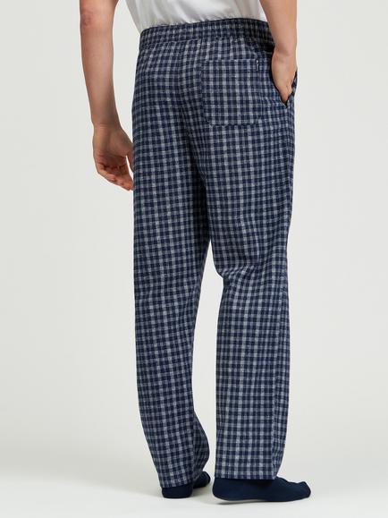 Ben Sherman Linear Check Brushed Cotton Trousers, Marine - view 2, Marine