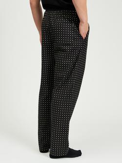 Ben Sherman Mono Print Brushed Cotton Trousers, Black - view 2, Black