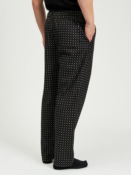 Ben Sherman Mono Print Brushed Cotton Trousers, Black - view 2, Black
