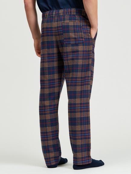 Ben Sherman Check Brushed Cotton Trousers, Dark Navy - view 2, Dark Navy