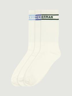 Ben Sherman Ivy Rib Socks, Pack of 3, White, White
