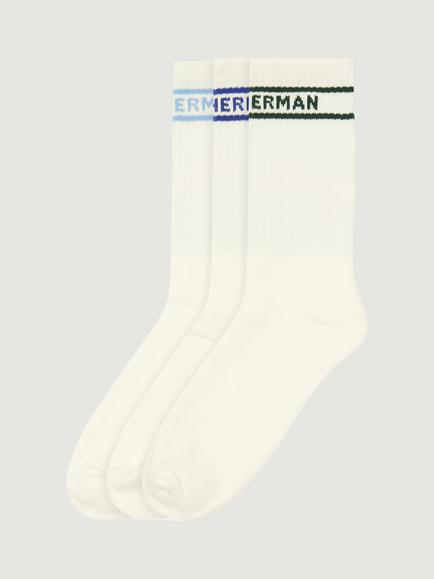 Ben Sherman Ivy Rib Socks, Pack of 3, White, White