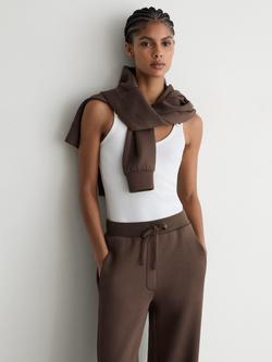 Reiss Petite Laney Relaxed Trousers, Mocha Brown - view 2, Mocha Brown