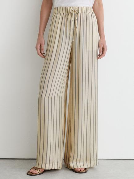 Reiss Petite Minnie Wide Leg Trousers, Neutral/Navy, Neutral/Navy