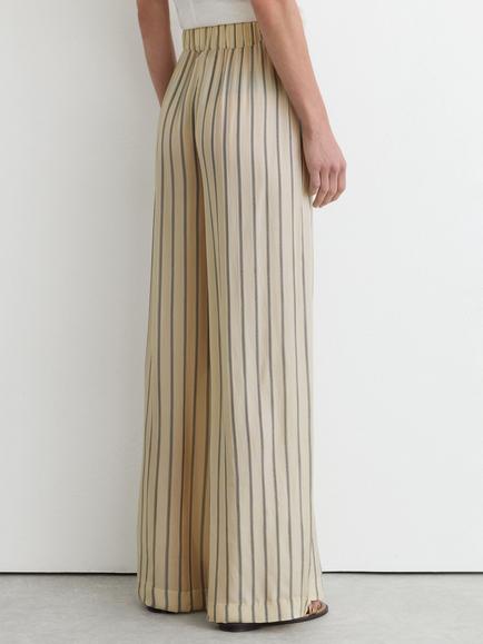 Reiss Petite Minnie Wide Leg Trousers, Neutral/Navy - view 2, Neutral/Navy