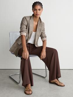 Reiss Aimee Wide Leg Trousers, Chocolate Brown - view 2, Chocolate Brown