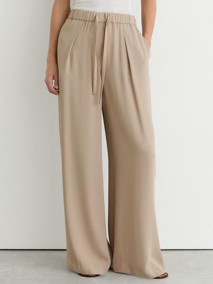 Reiss Aimee Pull On Wide Leg Trousers, Neutral, Neutral