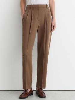 Reiss Petite Clay Straight Leg Trousers, Taupe Neutral, Taupe Neutral