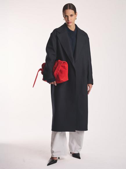 Amanda Wakeley Wool Rich Car Coat, Navy, Navy