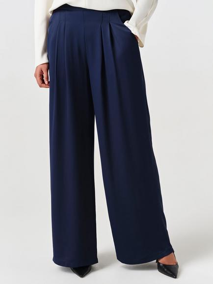 Ghost Andie Wide Leg Trousers, Navy