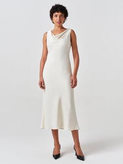Ghost Arya Sleeveless Cowl Neck Midi Dress, Ivory