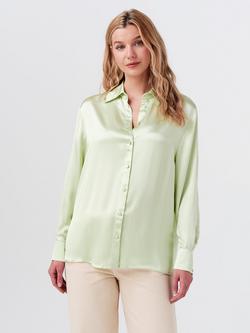 Ghost Ellie Satin Collared Shirt, Light Green, Light Green