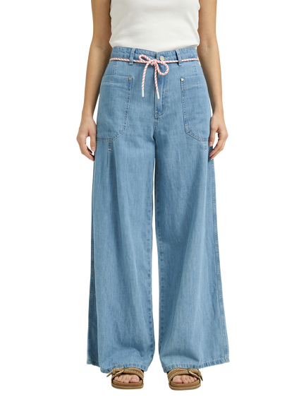 Smith & Soul High Rise Wide Leg Jeans, Light Denim, Light Denim