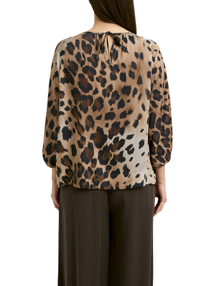 Smith & Soul Animal Print Blouse, Dark Chocolate Print - view 2, Dark Chocolate Print
