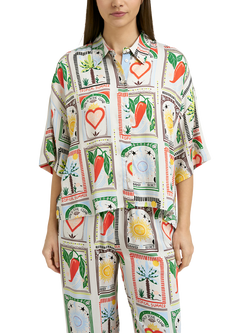 Smith & Soul Tile Print Boxy Viscose Blouse, Multi, Multi