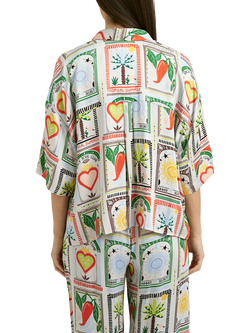 Smith & Soul Tile Print Boxy Viscose Blouse, Multi - view 2, Multi