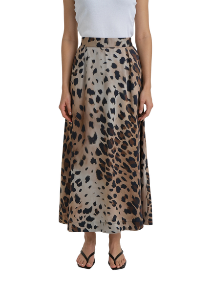 Smith & Soul Animal Print Midi Skirt, Dark Chocolate Print, Dark Chocolate Print