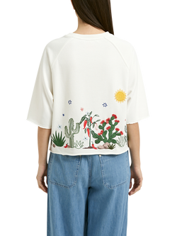 Smith & Soul Raglan Embroidered Short Sleeve Sweatshirt, Off White - view 2, Off White