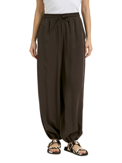 Smith & Soul Balloon Hem Pull On Drawstring Trousers, Dark Chocolate, Dark Chocolate