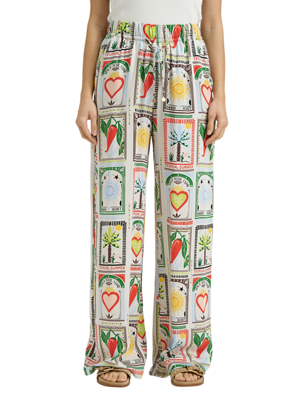 Smith & Soul Tile Print Wide Leg Trousers, Multi, Multi