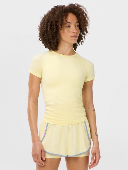 Sweaty Betty Athlete Seamless Gym T-Shirt, Butterscotch Yellow