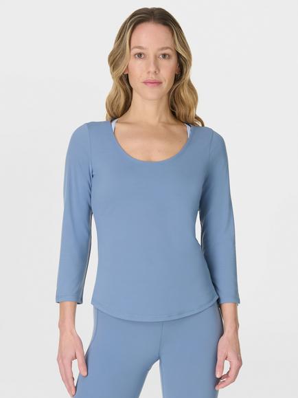 Sweaty Betty Scoop Neck Gym Top, Luxeblue - view 2, Luxeblue