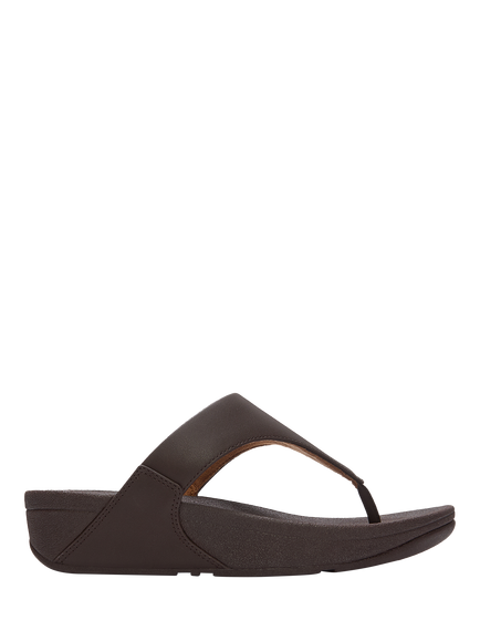 FitFlop Lulu Leather Toe Post Sandals, Chocolate Brown, Chocolate Brown