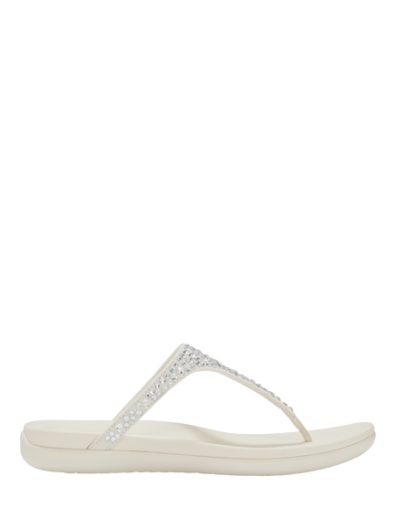 FitFlop Solay Mixed Crystal Toe Post Sandals, Cream, Cream