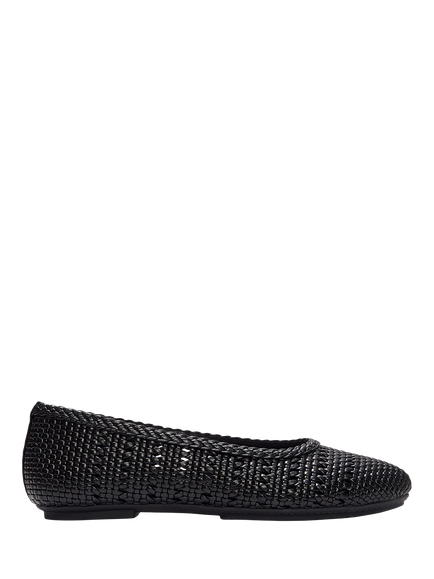 FitFlop Delicato Woven Ballerina Pumps, All Black