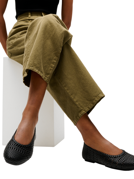 FitFlop Delicato Woven Ballerina Pumps - view 2, All Black