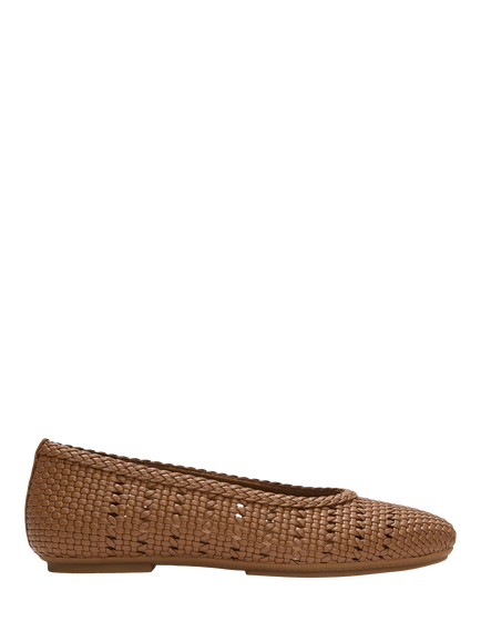 FitFlop Delicato Woven Ballerina Pumps, Terracotta Tan