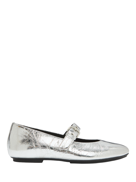 FitFlop Delicato Leather Mary Janes, Silver, Silver