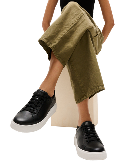 FitFlop RTG Leather Trainers - view 2, Black