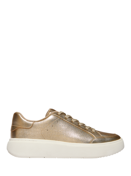 FitFlop RTG Leather Trainers, Platino