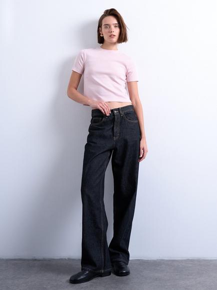 Topshop Shrunk Crew Neck Cotton T-Shirt, Light Pink, Light Pink