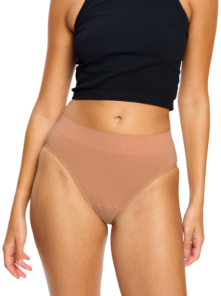 Modibodi Seamless Cheeky Period Knickers, Light Absorbency, Italian Clay, Italian Clay