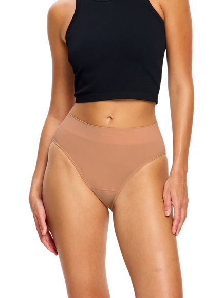 Modibodi Seamless Cheeky Period Knickers, Light Absorbency, Italian Clay - view 2, Italian Clay