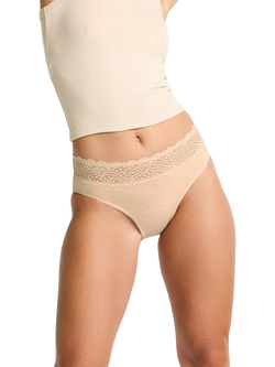 Modibodi Sensual High Waist Bikini Period Knickers, Light Absorbency, Cashew