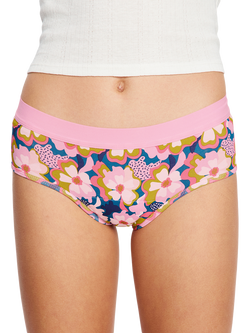 Modibodi Teen Boy Leg Floral Period Knickers, Pink, Pink