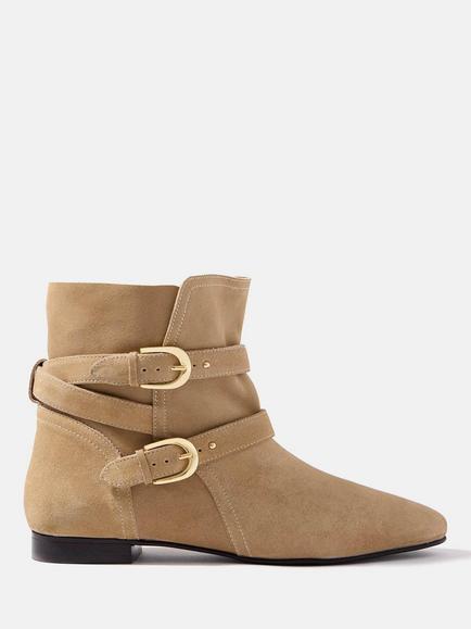 Mint Velvet Libby Suede Strappy Ankle Boots, Natural Tan, Natural Tan