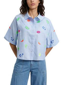 Smith & Soul Cotton Raglan Sleeve Stripe Shirt, Blue Multi, Blue Multi