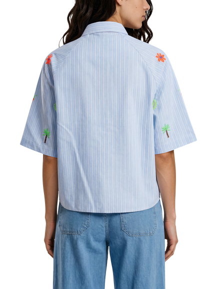 Smith & Soul Cotton Raglan Sleeve Stripe Shirt, Blue Multi - view 2, Blue Multi