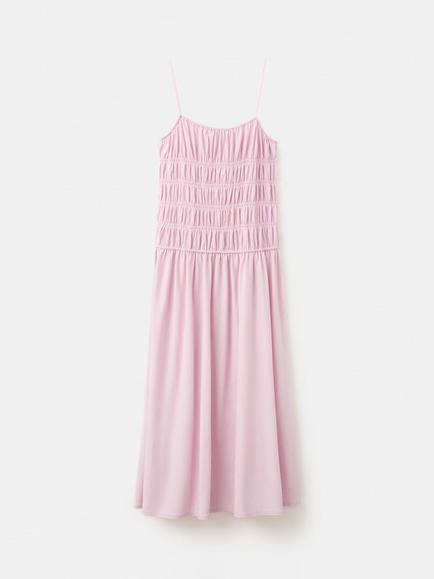 Mango Smocked Thin Strap Maxi Dress, Light Pink, Light Pink