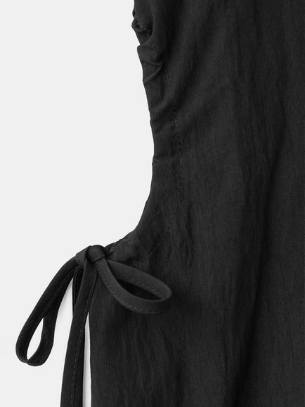 Mango A-Line Round Neck Sleeveless Midi Dress, Black - view 2, Black