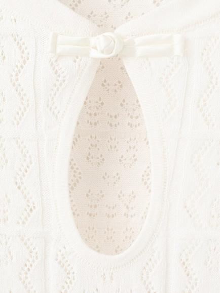 Mango Keyhole Neck Short Sleeve Knit Mini Dress, Raw - view 2, Raw
